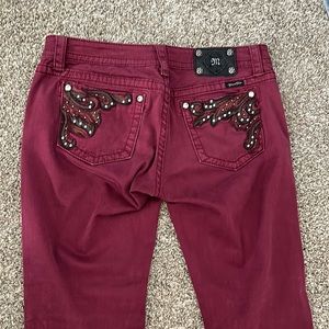 Miss Me Maroon Skinny Jeans